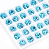 Aquamarine Dome Round Shape High Quality Glass Pointed Back Fancy Rhinestones WholesaleRhinestone